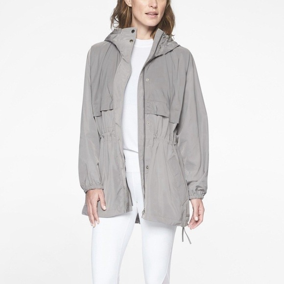 Athleta Jackets & Blazers - Athleta Women's Gray Hooded Lightweight Utility Anorak Jacket Size XXS/XS